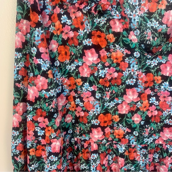 ZARA V Neck Tiered Floral Poppy Maxi Dress - Picture 7 of 13